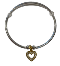 Load image into Gallery viewer, Rhinestone Tiny Heart in Gold.
