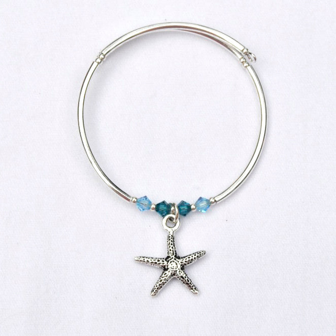 Pewter Starfish Charm Bracelet