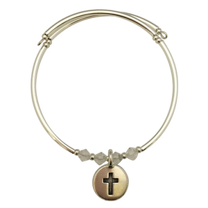Cross in a Circle Charm Bracelet