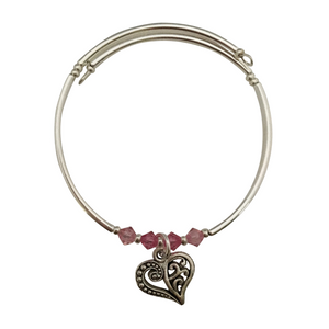 fancy heart charm bracelet