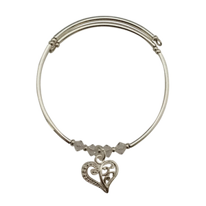 filigree heart charm bracelet