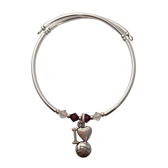 I Love Volleyball Charm Bracelet – Chappy Girls - Main Image