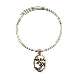 Open Circle Om Symbol Charm Bracelet