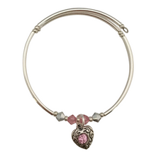 Load image into Gallery viewer, Pink center heart charm bracelet
